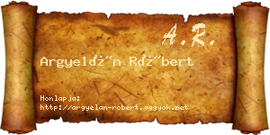 Argyelán Róbert névjegykártya